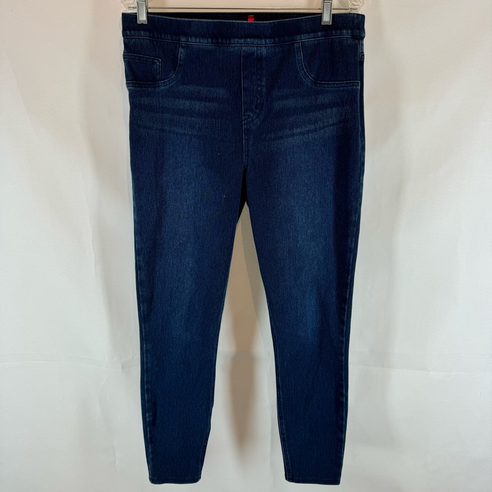 SPANX Size XL Women's Jeans Jeggings Leggings Indigo Blue Pockets Perfect Ankle